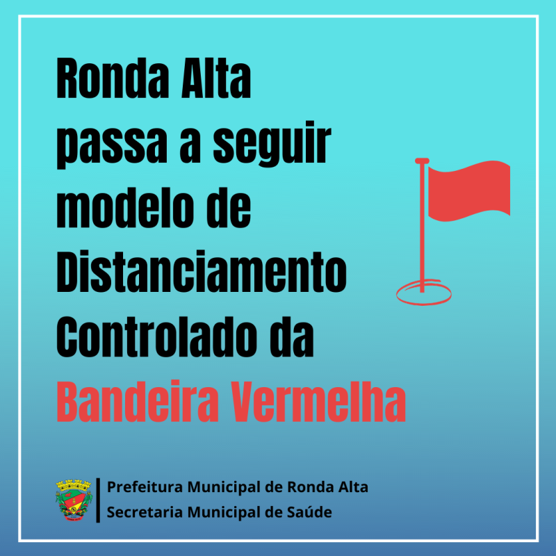 Município de Ronda Alta adotará bandeira vermelha a partir dessa terça-feira.